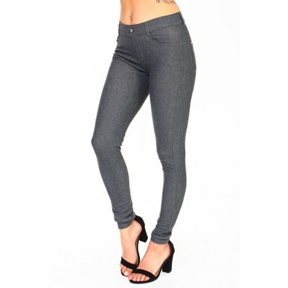 Pants - Stretchy Leggings Jeggings Skinny Pants Gray